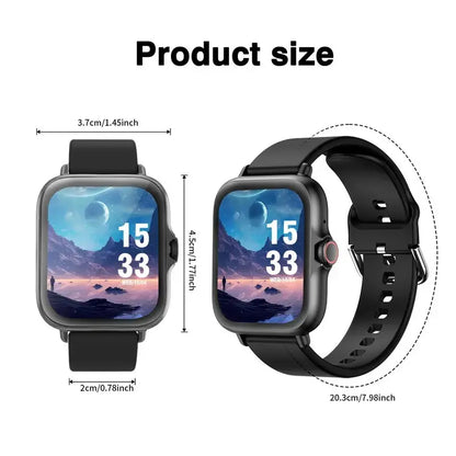 New Touchscreen Smartwatch, Android, USB Rechargeable, Bluetooth-Compatible Call & Message Alerts, Multiple Sports Modes, Stainless Steel Band, Gift for Family Friends