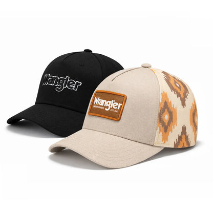 Auction Product-Wrangler Trucker Hat Flat Brim Hats 2-Pack – Embroidered Canvas Snapback Caps for Men & Women, Adjustable, One Size Fits All