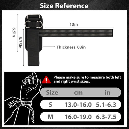 Non‑Slip Weightlifting Wrist Straps with D Rings | Neoprene Padded Lifting Wrist Wraps for Gym, Deadlifts & Cable Workouts for Men & Women