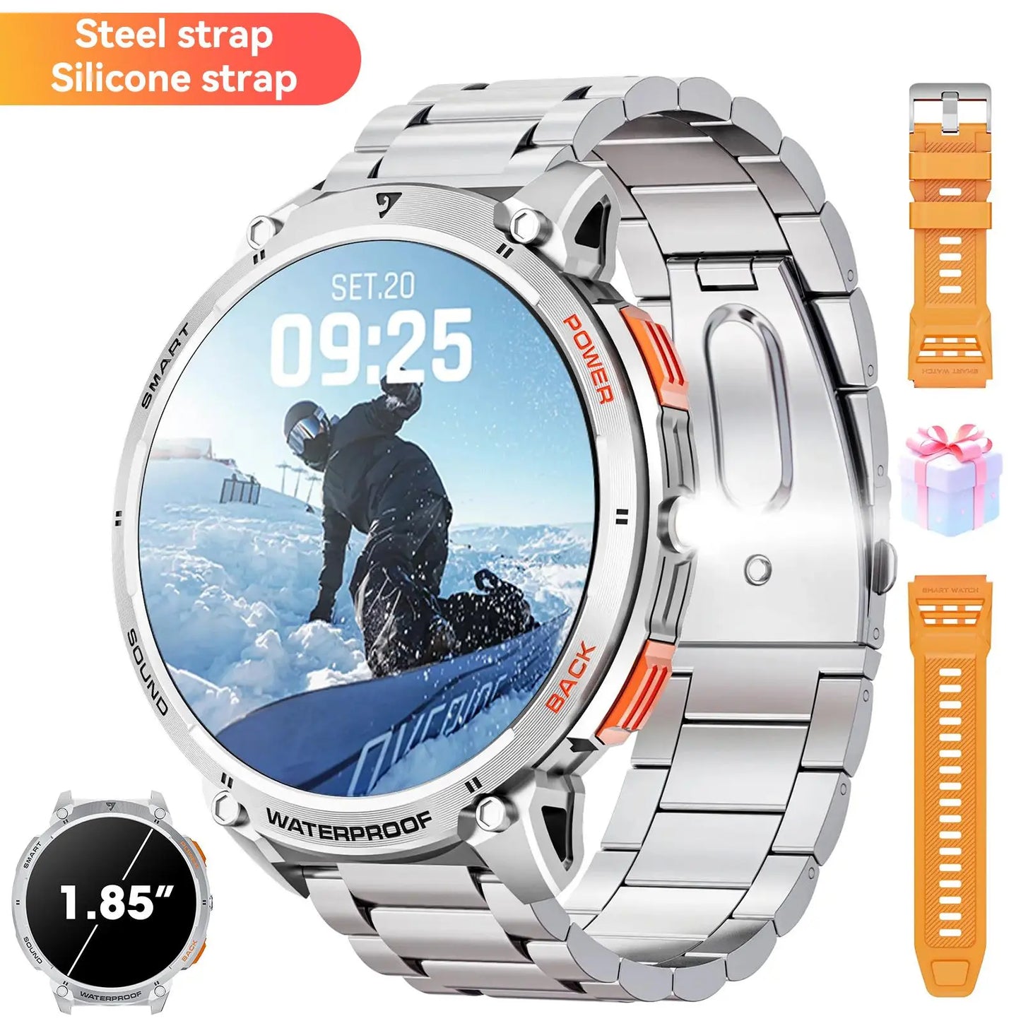 Multifunctional Smart Watch, Fashionable 1.85" round HD Digital Watch with Make/Answer Call, Waterproof Sports Watch, Sports Tracking Smartwatch for Women & Men, Men'S Tech Gadgets 2024, Cyber