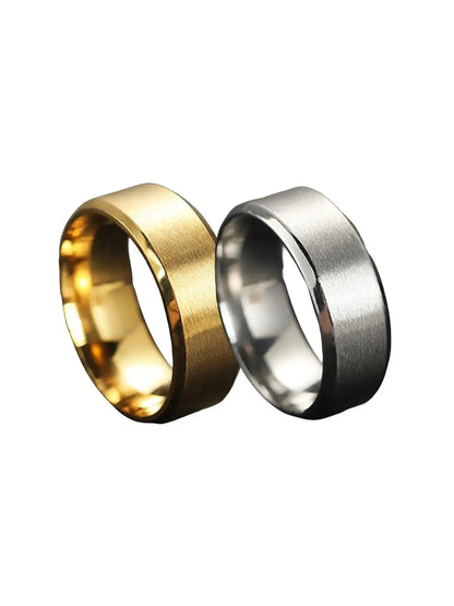 Summer 2024 Simple Design Plain Stainless Steel Ring, Daily Casual Versatile Unisex Design Accessories for Women Men