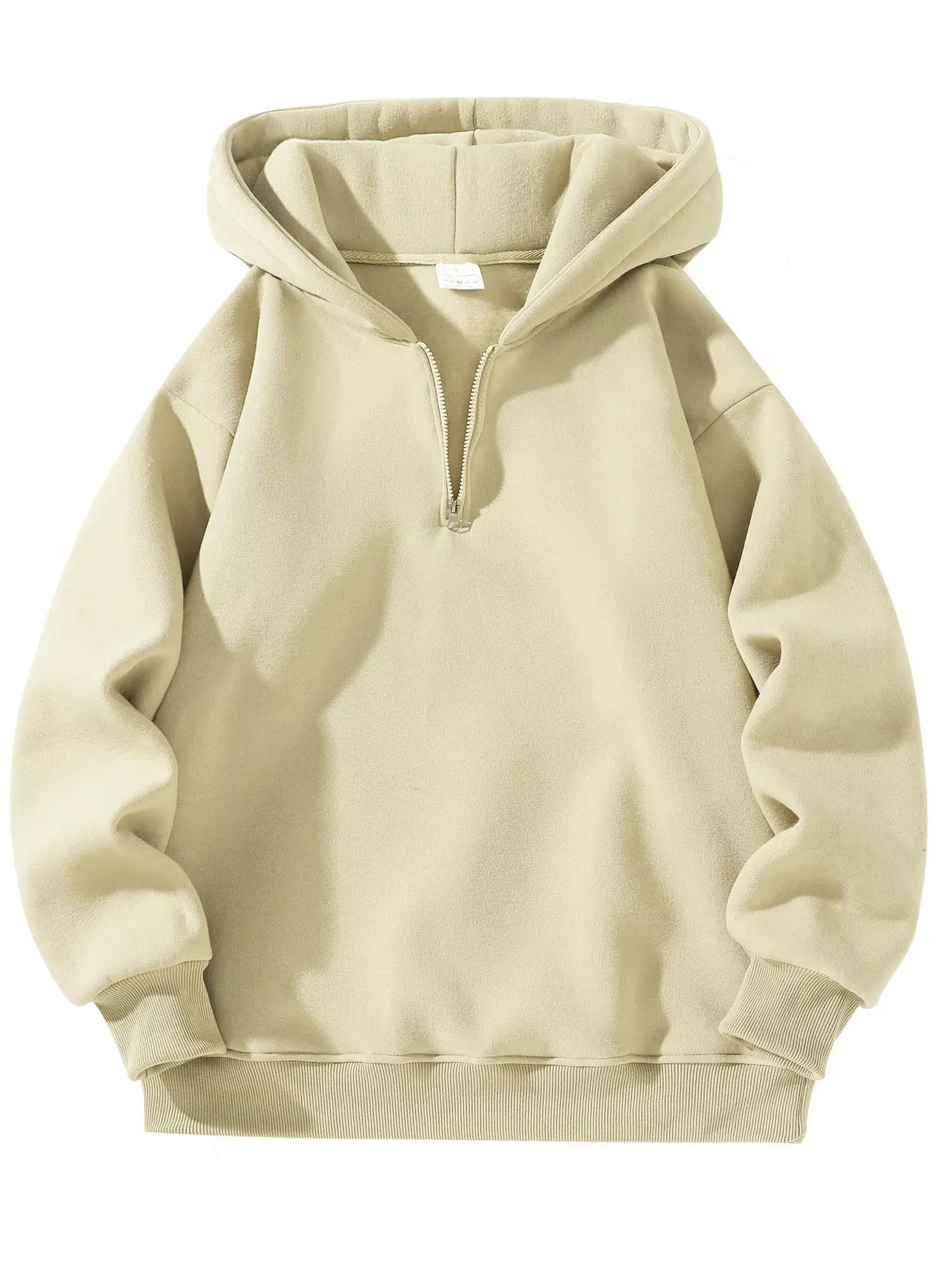 Men'S Plain Half Zip Drop Shoulder Essentials Hoodie, Regular Fit Fitted Casual Comfy Fit Long Sleeve Hooded Sweatshirt for Fall & Winter, Men'S Clothes for Daily Wear