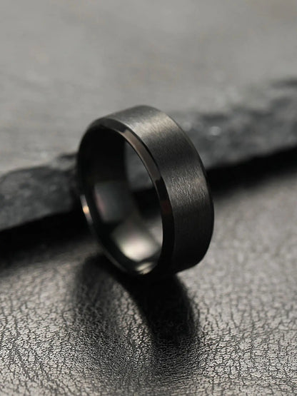 Summer 2024 Simple Design Plain Stainless Steel Ring, Daily Casual Versatile Unisex Design Accessories for Women Men