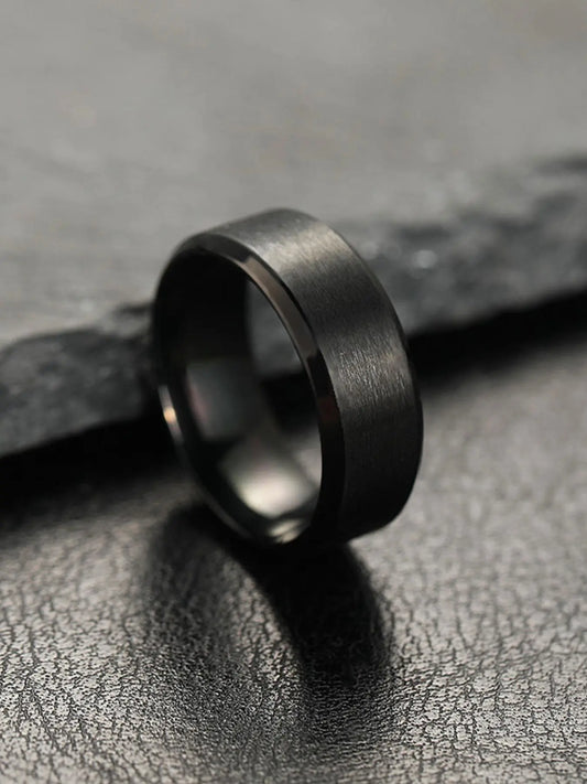 Summer 2024 Simple Design Plain Stainless Steel Ring, Daily Casual Versatile Unisex Design Accessories for Women Men